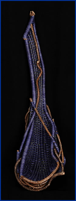 Ladle, a large pocket wallhanger by master basket weaver Tina Puckett
