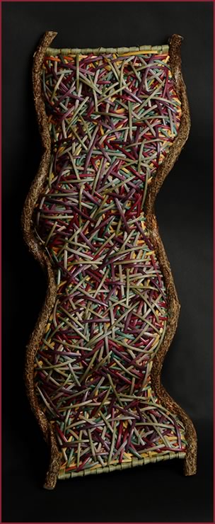 Pastel Wave is a woven wallhanging sculpture by Tina Puckett