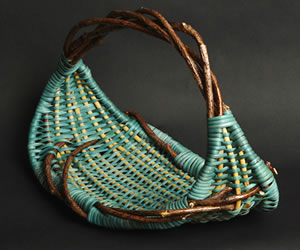 Simple basket woven by Tina Puckett